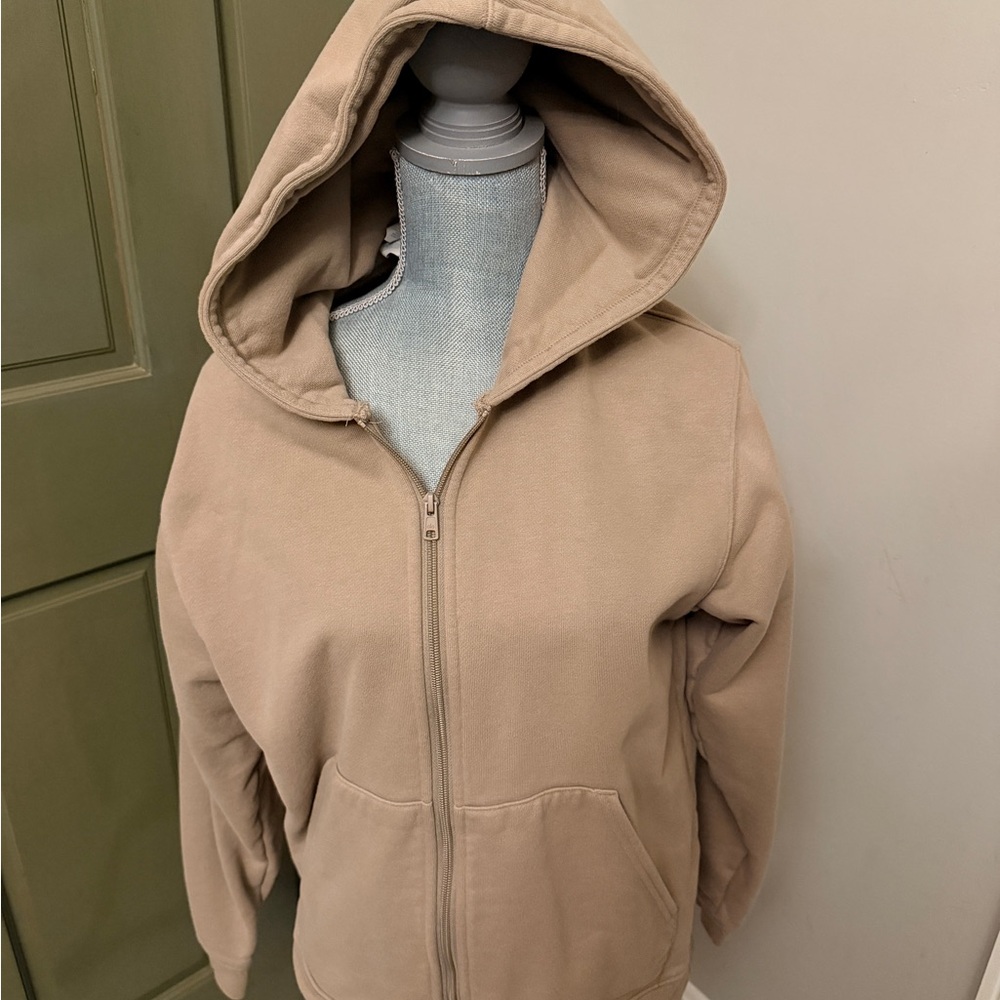Alo Renown Full Zip Up Hoodie in Gravel